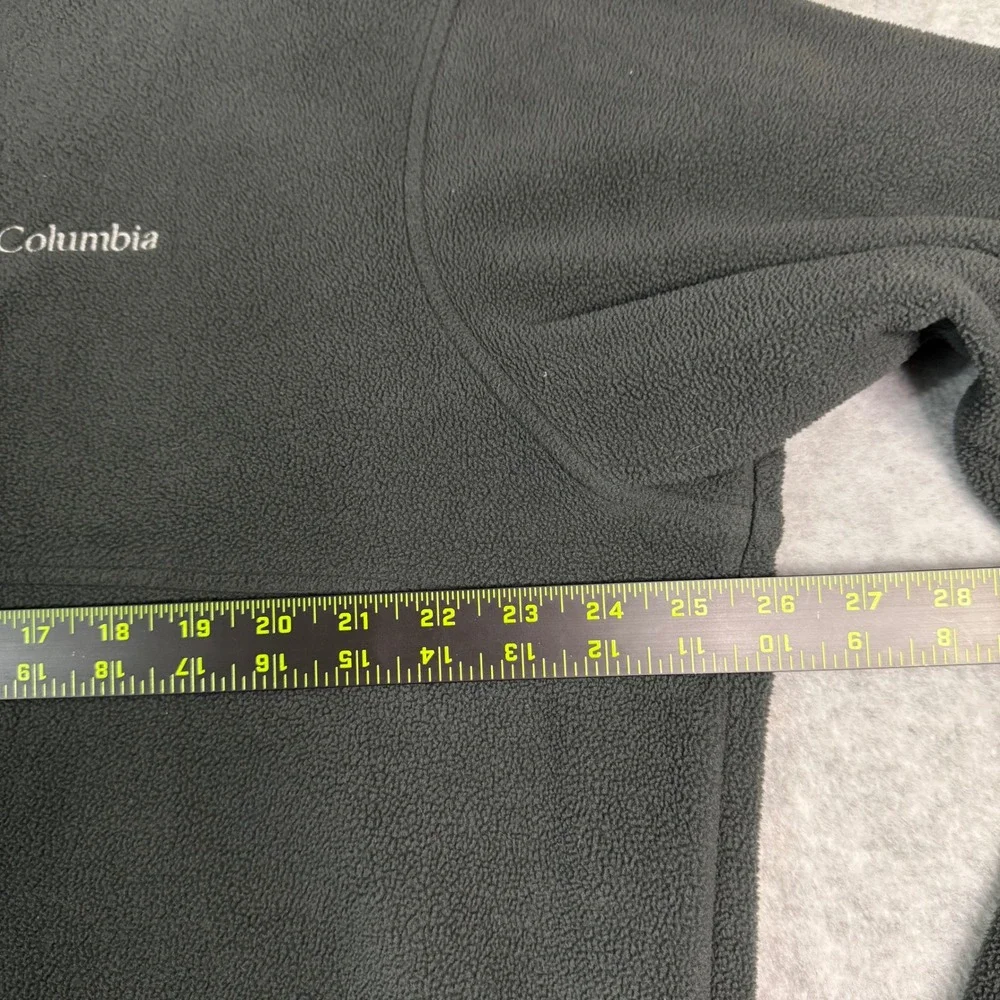 Columbia Polartec Fleece Jacket Mens XL Full Zip Gray Lime Green Hiking‎ Outdoor